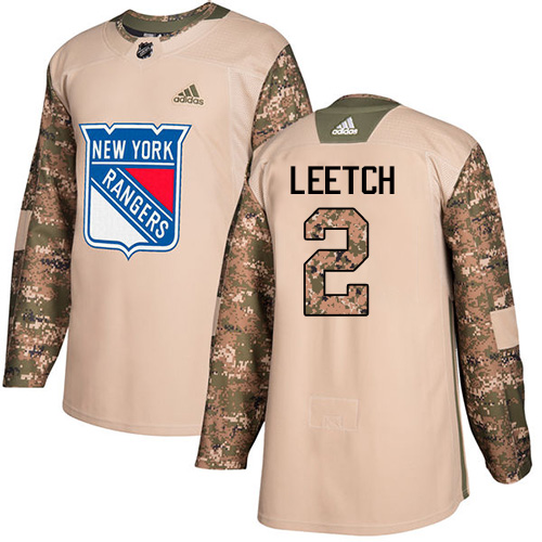 Adidas Rangers #2 Brian Leetch Camo Authentic Veterans Day Stitched NHL Jersey - Click Image to Close